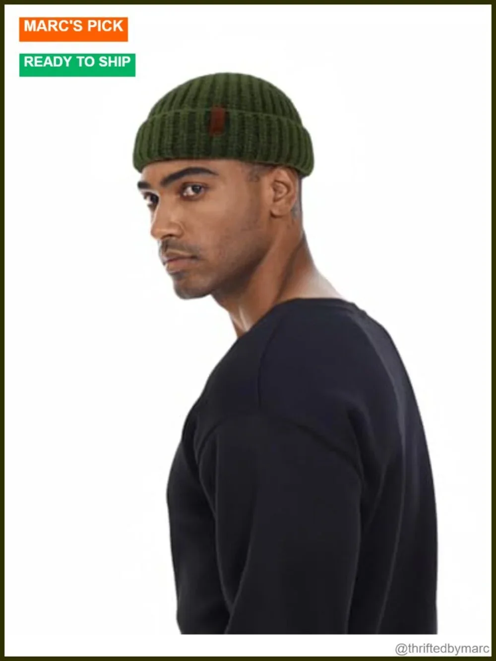 Chunky Ribbed Knit Fisherman Beanie Skull Cap for Men - Solid Fall Winter Hat